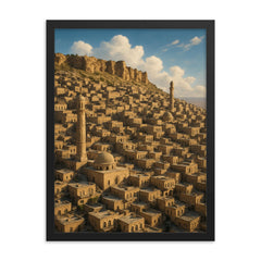 Mardin Old City Turkey framed print on a plain backdrop in size 18"x24".