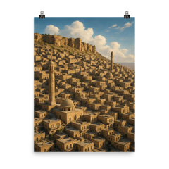 Mardin Old City Turkey poster on a plain backdrop in size 8"x10".