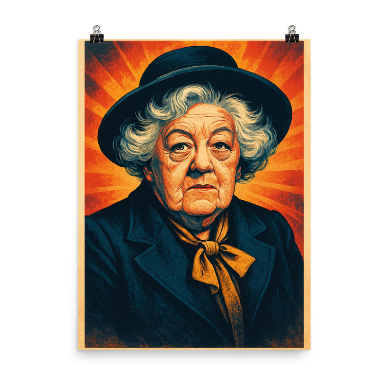 Margaret Rutherford poster on a plain backdrop in size 8