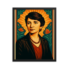 Margaret Sanger framed print on a plain backdrop in size 16"x20".