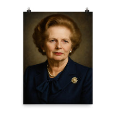Margaret Thatcher portrait poster on a plain backdrop in size 8"x10".