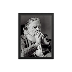 Marguerite Yourcenar framed print on a plain backdrop in size 12"x16".