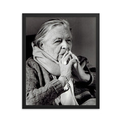 Marguerite Yourcenar framed print on a plain backdrop in size 16"x20".