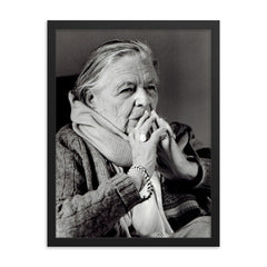 Marguerite Yourcenar framed print on a plain backdrop in size 18"x24".