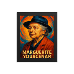 Marguerite Yourcenar framed print on a plain backdrop in size 8"x10".