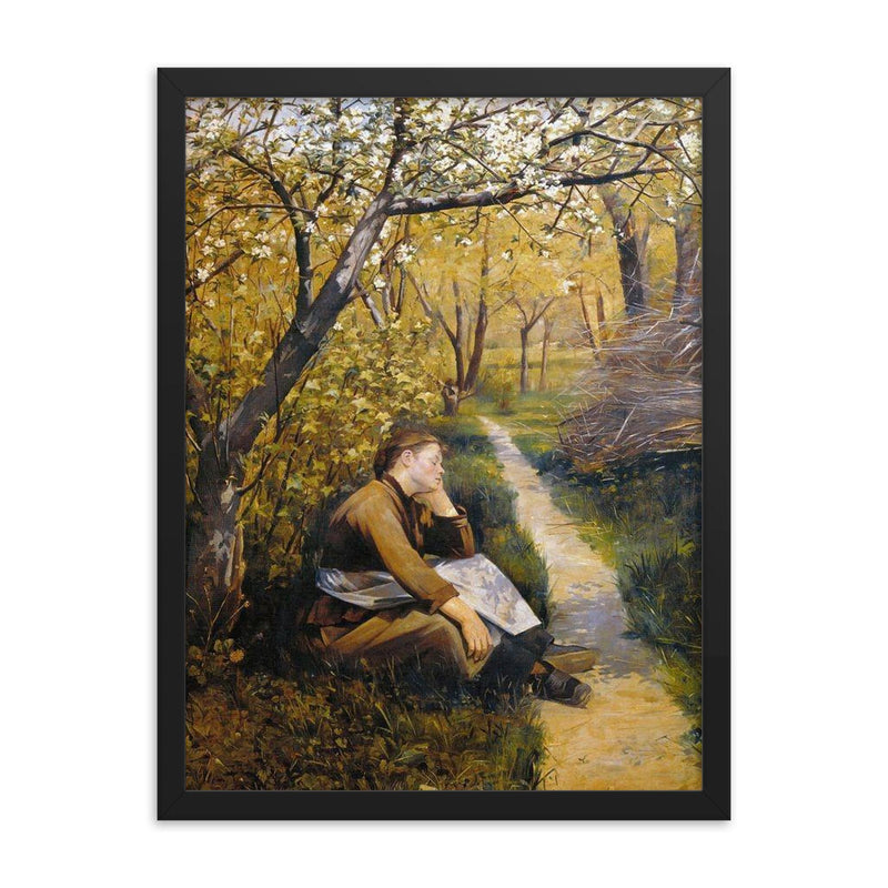 Maria Bashkirtseff (Ukrainian, 1858-1884) framed print on a plain backdrop in size 18