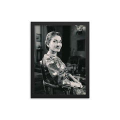 Maria Callas framed print on a plain backdrop in size 12"x16".