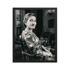 Maria Callas framed print on a plain backdrop in size 16"x20".