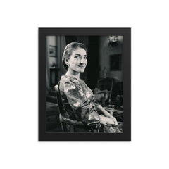 Maria Callas framed print on a plain backdrop in size 8"x10".