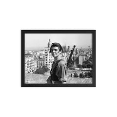 Maria Ginesta in Barcelona During the Spanish Civil War framed print on a plain backdrop in size 12"x16".