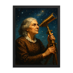 Maria Mitchell framed print on a plain backdrop in size 18"x24".