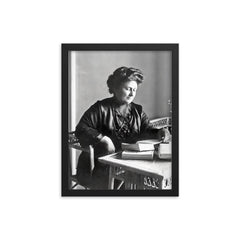 Maria Montessori framed print on a plain backdrop in size 12"x16".