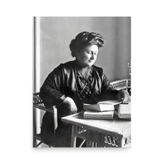 Maria Montessori poster on a plain backdrop in size 18"x24".