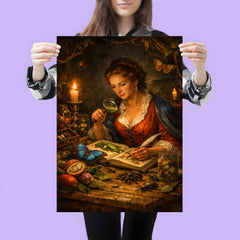 Maria Sibylla Merian studying Surinam insects by candlelight poster 3