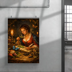 Maria Sibylla Merian studying Surinam insects by candlelight poster 4