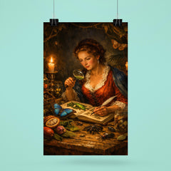 Maria Sibylla Merian studying Surinam insects by candlelight poster 6