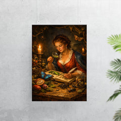 Maria Sibylla Merian studying Surinam insects by candlelight poster 7