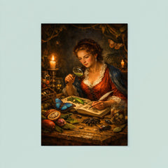 Maria Sibylla Merian studying Surinam insects by candlelight poster 8