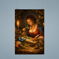 Maria Sibylla Merian studying Surinam insects by candlelight poster 9