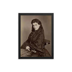 Maria Sophie of Bavaria, Queen of the Two Sicilies official portrait framed print on a plain backdrop in size 12"x16".