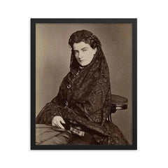 Maria Sophie of Bavaria, Queen of the Two Sicilies official portrait framed print on a plain backdrop in size 16"x20".