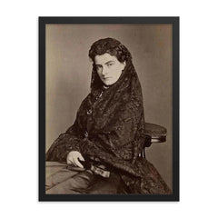 Maria Sophie of Bavaria, Queen of the Two Sicilies official portrait framed print on a plain backdrop in size 18"x24".