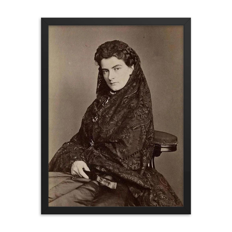 Maria Sophie of Bavaria, Queen of the Two Sicilies official portrait framed print on a plain backdrop in size 18