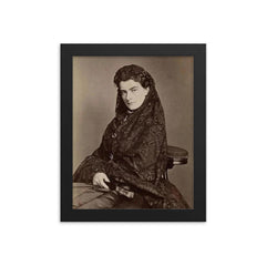 Maria Sophie of Bavaria, Queen of the Two Sicilies official portrait framed print on a plain backdrop in size 8"x10".