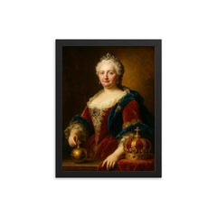 Maria Theresa framed print on a plain backdrop in size 12"x16".