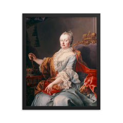 Maria Theresa framed print on a plain backdrop in size 16"x20".