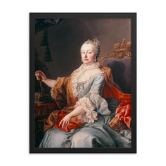 Maria Theresa framed print on a plain backdrop in size 18"x24".