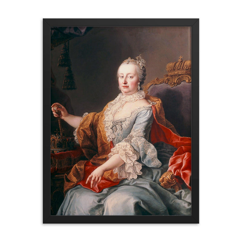 Maria Theresa framed print on a plain backdrop in size 18