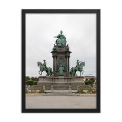 Maria Theresia Monument by Caspar Zumbusch and Anton Brenek, 1874-1888 framed print on a plain backdrop in size 18"x24".