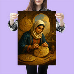 Mariam al Asturlabi crafting brass astrolabes poster 3