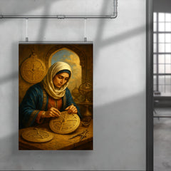 Mariam al Asturlabi crafting brass astrolabes poster 4