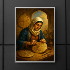 Mariam al Asturlabi crafting brass astrolabes poster 5