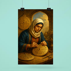 Mariam al Asturlabi crafting brass astrolabes poster 6