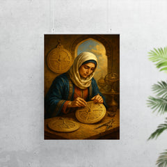 Mariam al Asturlabi crafting brass astrolabes poster 7