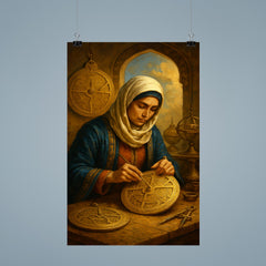 Mariam al Asturlabi crafting brass astrolabes poster 9