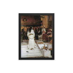 Mariamne Leaving the Judgement Seat of Herod by John William Waterhouse, 1887 framed print on a plain backdrop in size 12"x16".