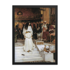 Mariamne Leaving the Judgement Seat of Herod by John William Waterhouse, 1887 framed print on a plain backdrop in size 18"x24".