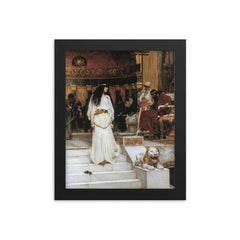 Mariamne Leaving the Judgement Seat of Herod by John William Waterhouse, 1887 framed print on a plain backdrop in size 8"x10".