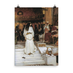 Mariamne Leaving the Judgement Seat of Herod by John William Waterhouse, 1887 poster on a plain backdrop in size 8"x10".