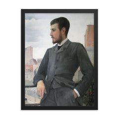 Marie Bashkirtseff painting framed print on a plain backdrop in size 18"x24".