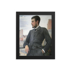 Marie Bashkirtseff painting framed print on a plain backdrop in size 8"x10".