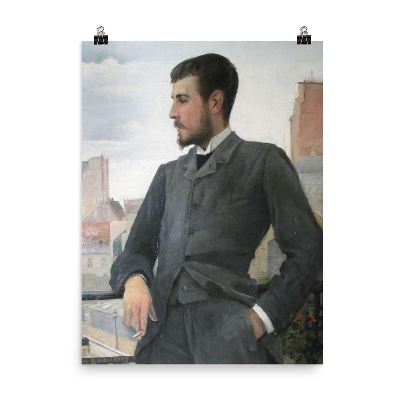 Marie Bashkirtseff painting poster on a plain backdrop in size 8