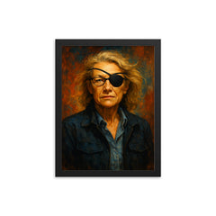 Marie Colvin framed print on a plain backdrop in size 12"x16".