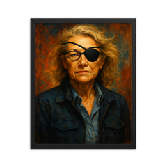 Marie Colvin framed print on a plain backdrop in size 16"x20".