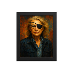 Marie Colvin framed print on a plain backdrop in size 8"x10".