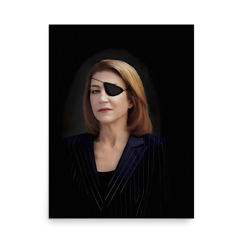 Marie Colvin poster on a plain backdrop in size 18